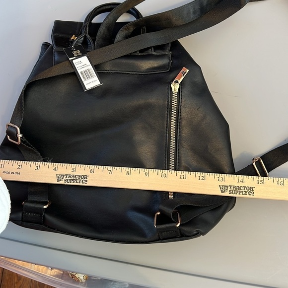 NWT London Fog Alice Quilted Backpack BLACK